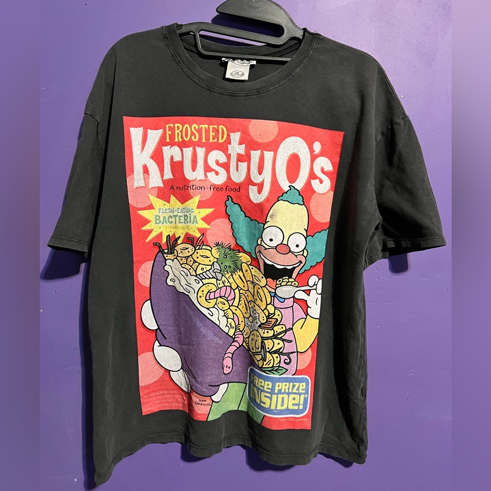 ZARA x The Simpsons Krusty Print sun faded T-shirt Women’s Grey Pre Owned